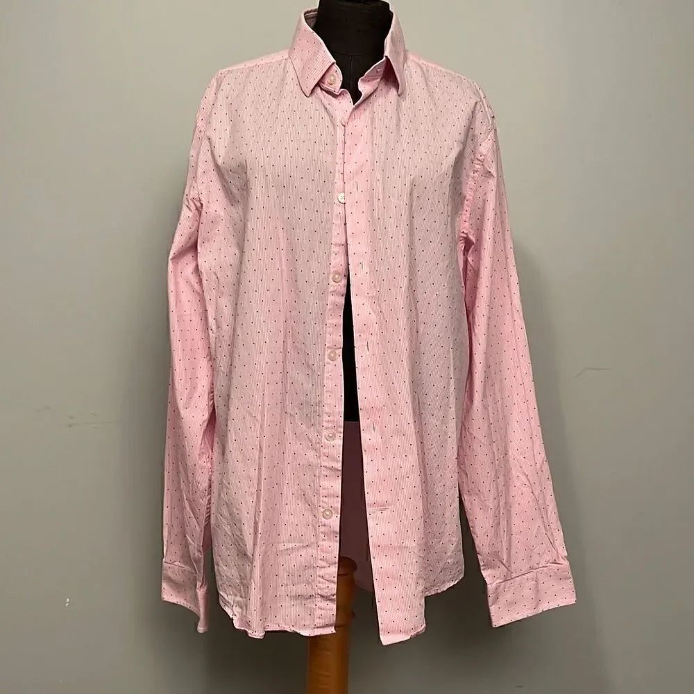 Express Modern Fit Men's Long Sleeve Striped Button-Up Shirt